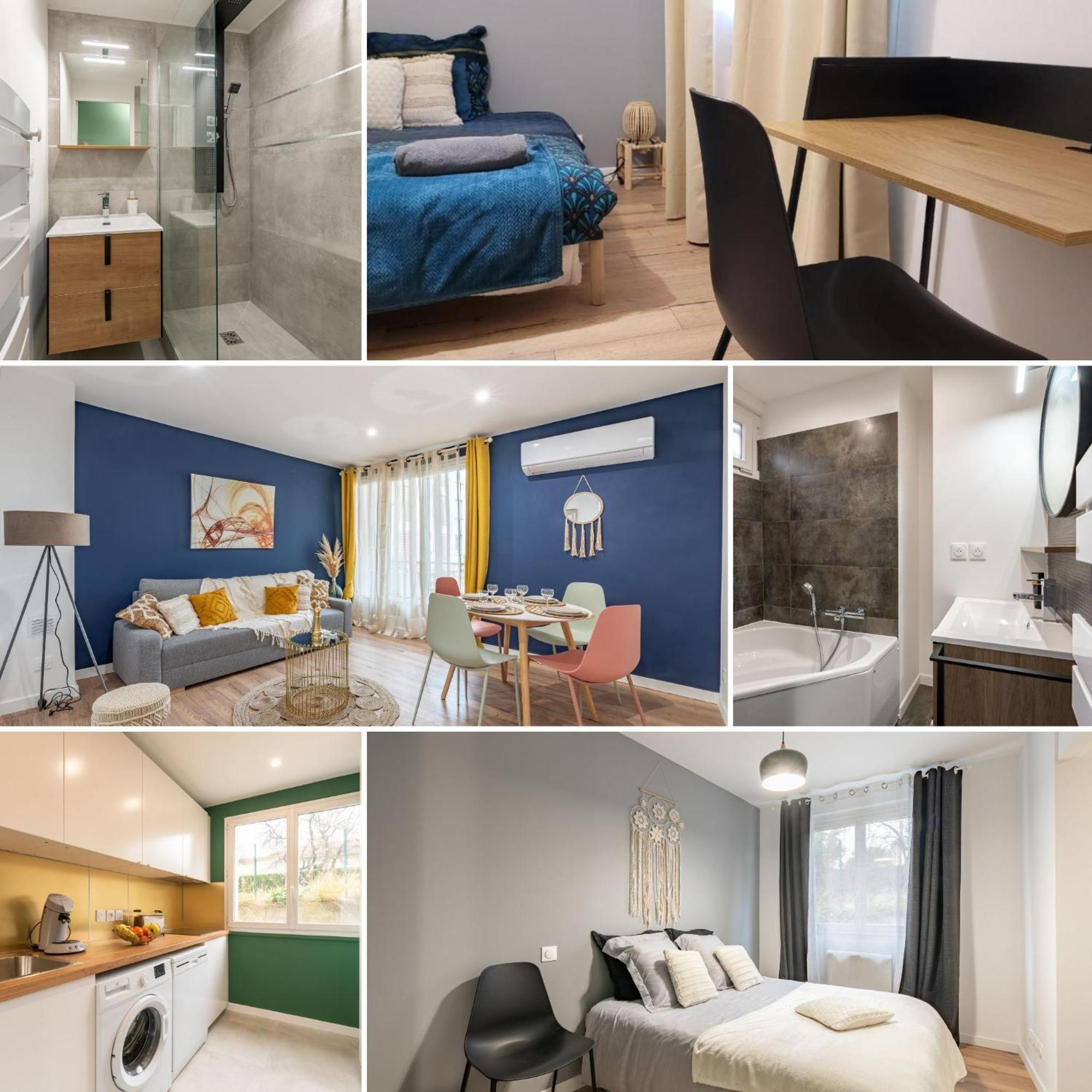 Amja Proche Clinique Saint-Roch Apt 3 Chambres 3 Salles De Bain Parking Gratuit Ideal Famille Groupe Coworking 10 Min Centre Ville 10 Min Plage 5 Min Sortie Autoroute Montpellier Extérieur photo